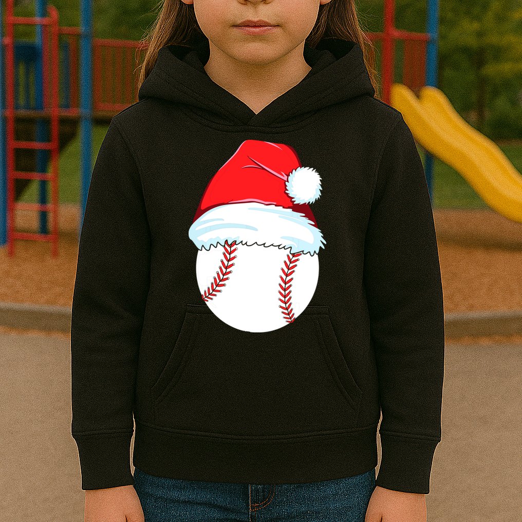 Christmas Baseball For Ball Santa Kids Hoodie