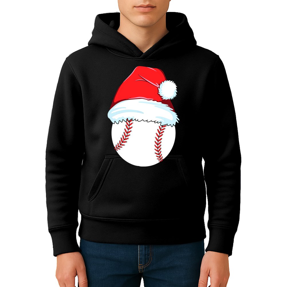 Christmas Baseball For Ball Santa Kids Hoodie