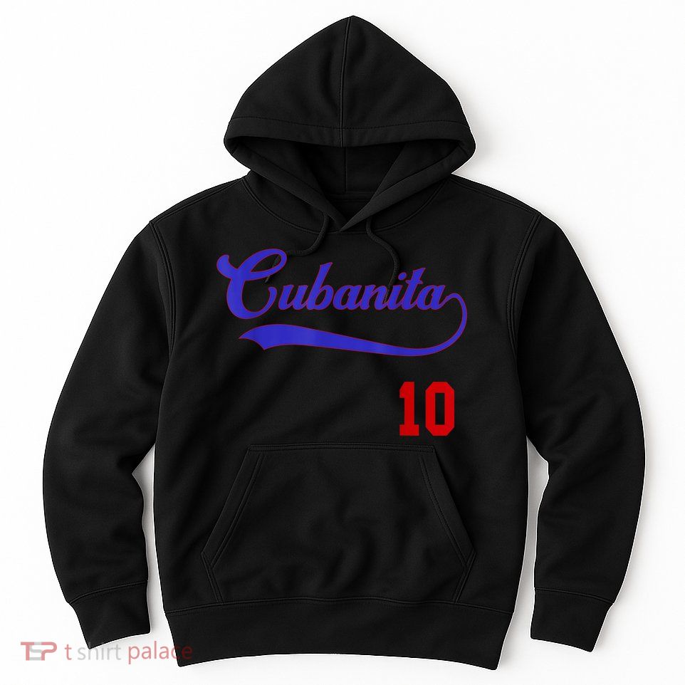 Cubanita Baseball Flag Souvenir Cubana Cuba Women Girl Hoodie