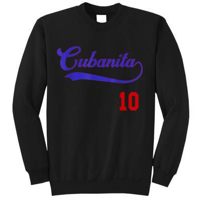 Cubanita Baseball Flag Souvenir Cubana Cuba Women Girl Sweatshirt