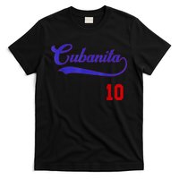 Cubanita Baseball Flag Souvenir Cubana Cuba Women Girl T-Shirt