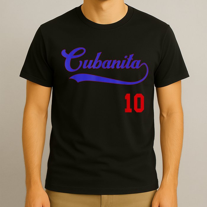 Cubanita Baseball Flag Souvenir Cubana Cuba Women Girl T-Shirt