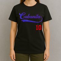 Cubanita Baseball Flag Souvenir Cubana Cuba Women Girl T-Shirt