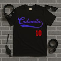 Cubanita Baseball Flag Souvenir Cubana Cuba Women Girl T-Shirt