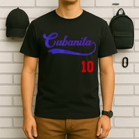 Cubanita Baseball Flag Souvenir Cubana Cuba Women Girl T-Shirt