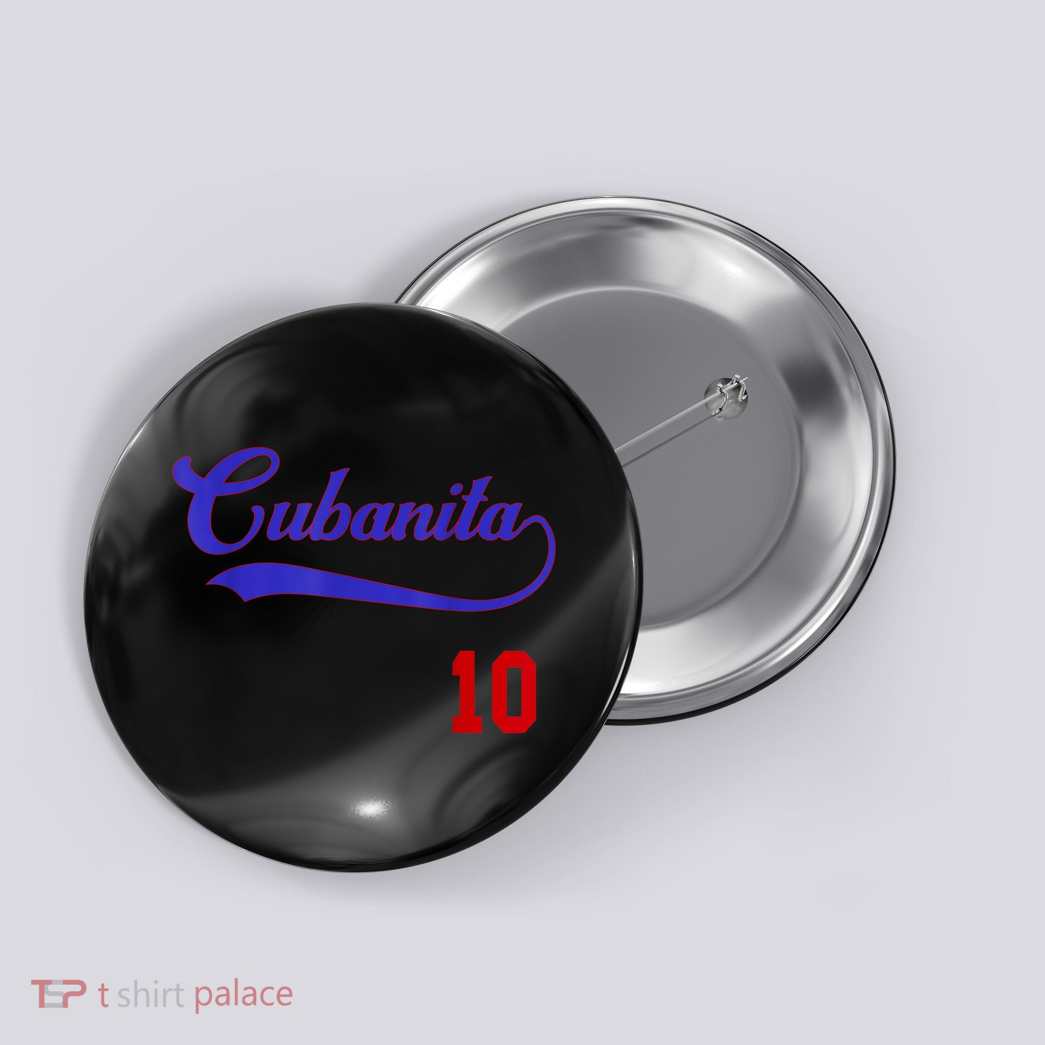 Cubanita Baseball Flag Souvenir Cubana Cuba Women Girl Button