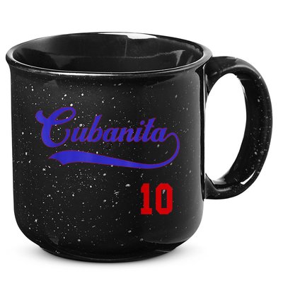 Cubanita Baseball Flag Souvenir Cubana Cuba Women Girl 15oz Campfire Ceramic Mug