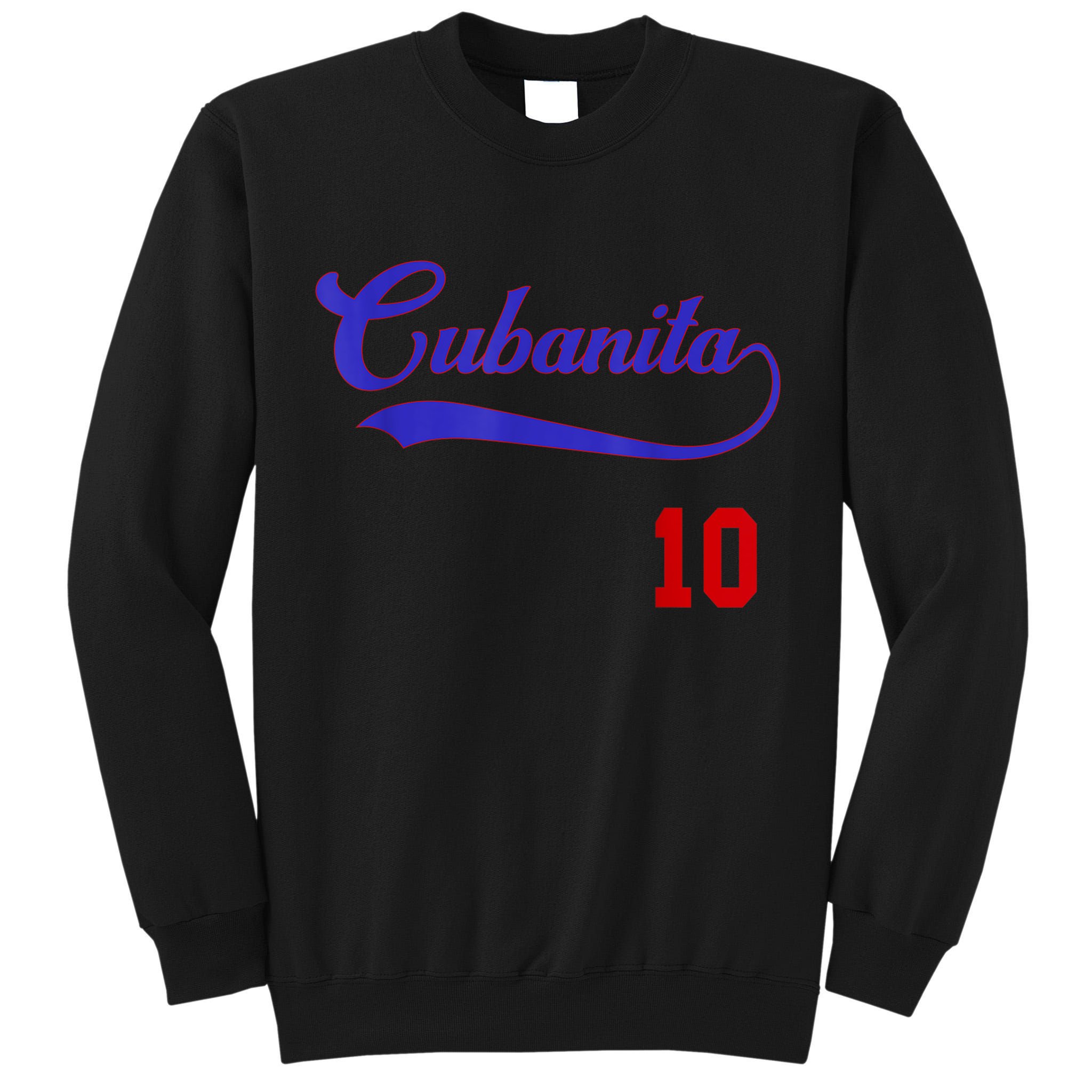 Cubanita Baseball Flag Souvenir Cubana Cuba Women Girl Tall Sweatshirt