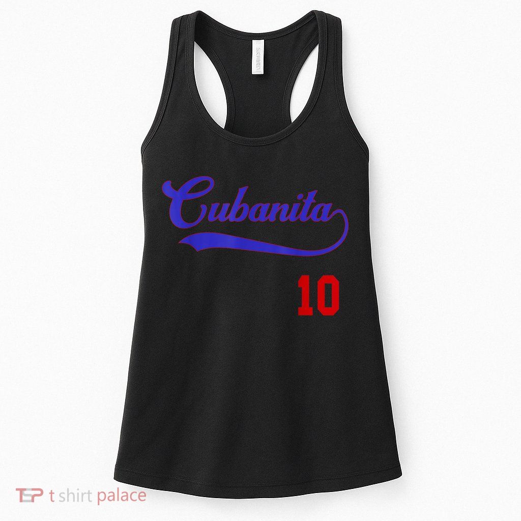 Cubanita Baseball Flag Souvenir Cubana Cuba Women Girl Womens Tank Top