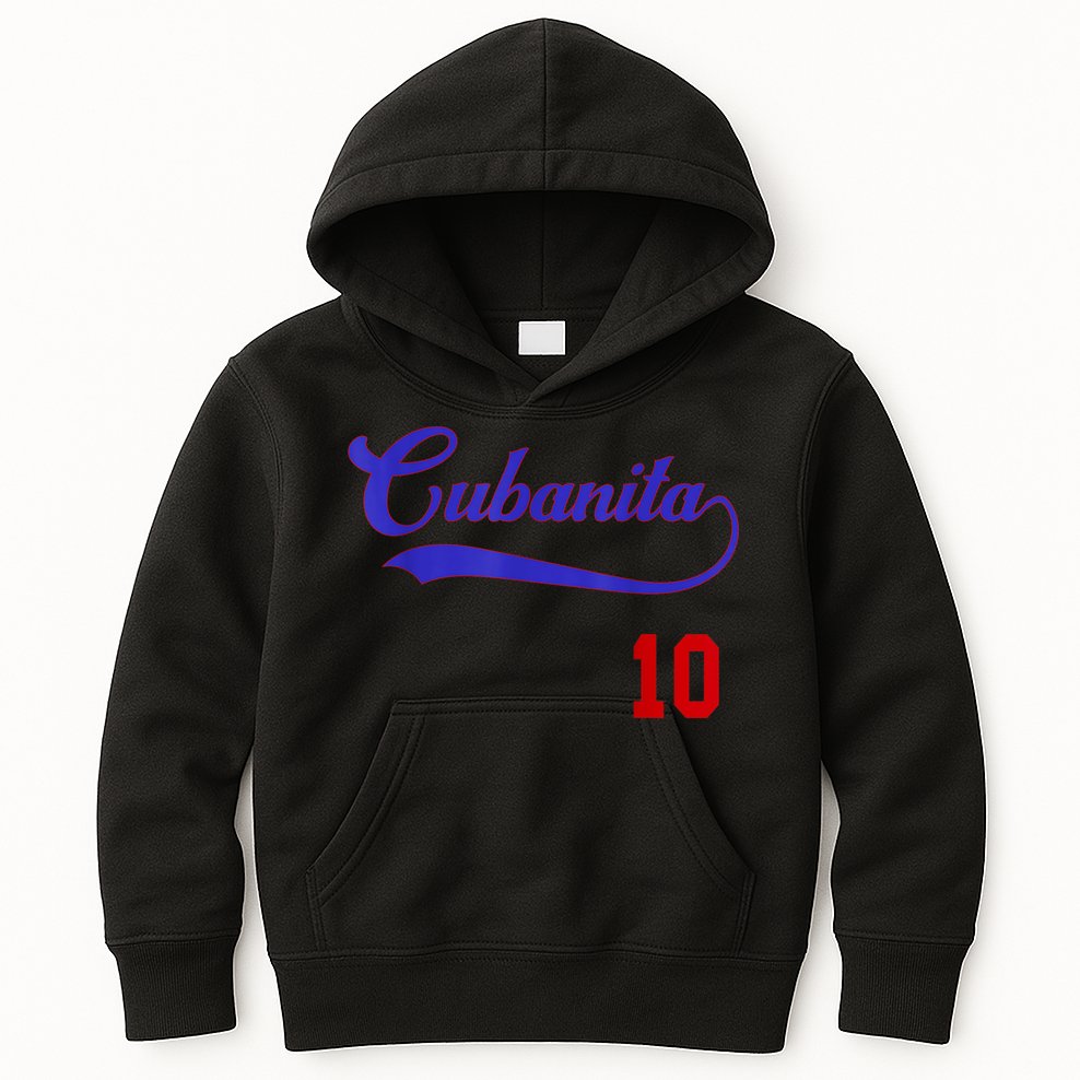 Cubanita Baseball Flag Souvenir Cubana Cuba Women Girl Kids Hoodie