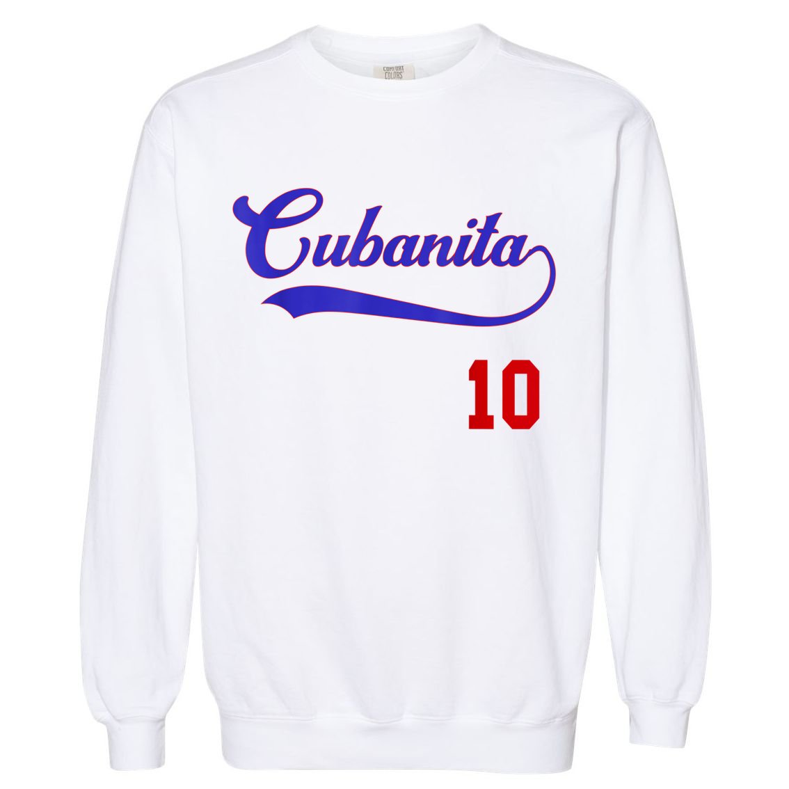 Cubanita Baseball Flag Souvenir Cubana Cuba Women Girl Garment-Dyed Sweatshirt