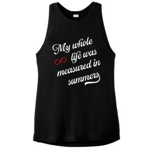 Cousins Beach Forever My Whole Life Was Measured In Summers Ladies PosiCharge Tri-Blend Wicking Tank