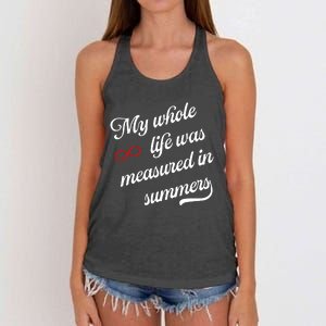 Cousins Beach Forever My Whole Life Was Measured In Summers Women's Knotted Racerback Tank