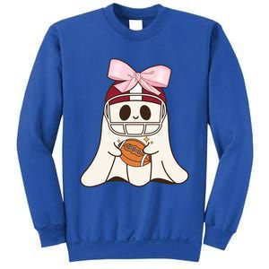 Coquette Bow Funny Ghost Spooky Season Halloween Football Gift Sweatshirt