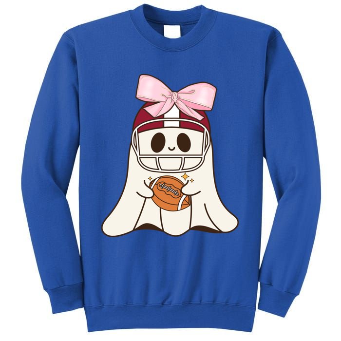 Coquette Bow Funny Ghost Spooky Season Halloween Football Gift Sweatshirt