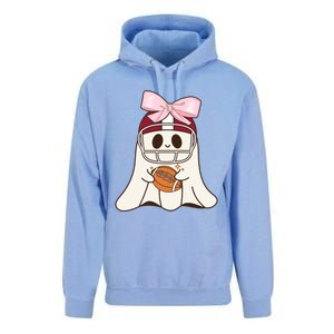 Coquette Bow Funny Ghost Spooky Season Halloween Football Gift Unisex Surf Hoodie