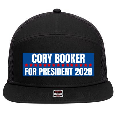 Cory Booker For President 2028, Cool Cory Booker 2028 7 Panel Mesh Trucker Snapback Hat