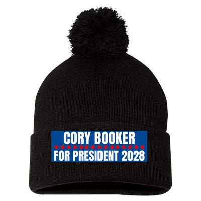 Cory Booker For President 2028, Cool Cory Booker 2028 Pom Pom 12in Knit Beanie