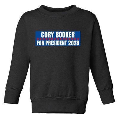 Cory Booker For President 2028, Cool Cory Booker 2028 Toddler Sweatshirt