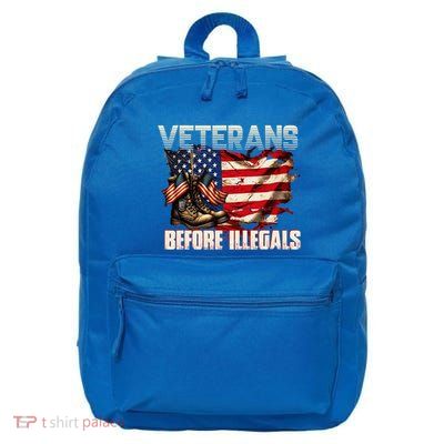 Combat Boots Family Veterans Before Illegals American Flag 16 in Basic Backpack