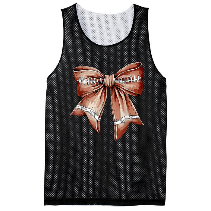 Coquette Bow Funny Football Lover Game Day Football Mom Life Mesh Reversible Basketball Jersey Tank