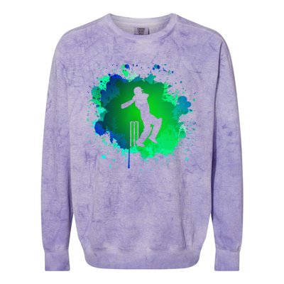 Cricket Batsman For Cricketer Cricket Colorblast Crewneck Sweatshirt