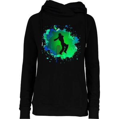 Cricket Batsman For Cricketer Cricket Womens Funnel Neck Pullover Hood