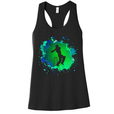 Cricket Batsman For Cricketer Cricket Women's Racerback Tank