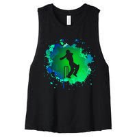 Cricket Batsman For Cricketer Cricket Women's Racerback Cropped Tank