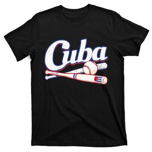 Cuba Baseball Fan Cuban Flag Sport Team Distressed T-Shirt