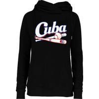 Cuba Baseball Fan Cuban Flag Sport Team Distressed Womens Funnel Neck Pullover Hood