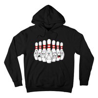 Cartoon Bowling Funny Scared Bowling Pins Hoodie