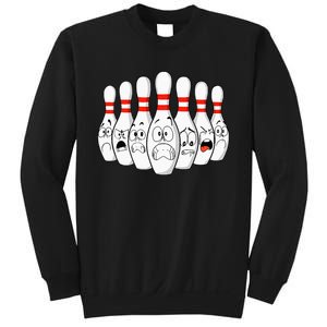 Cartoon Bowling Funny Scared Bowling Pins Sweatshirt