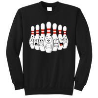 Cartoon Bowling Funny Scared Bowling Pins Sweatshirt