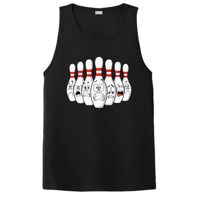 Cartoon Bowling Funny Scared Bowling Pins PosiCharge Competitor Tank