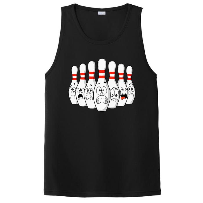 Cartoon Bowling Funny Scared Bowling Pins PosiCharge Competitor Tank