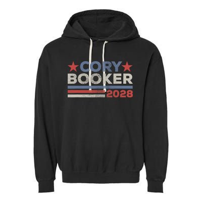 Cory Booker For President 2028 Retro Cory Booker 2028  Garment-Dyed Fleece Hoodie