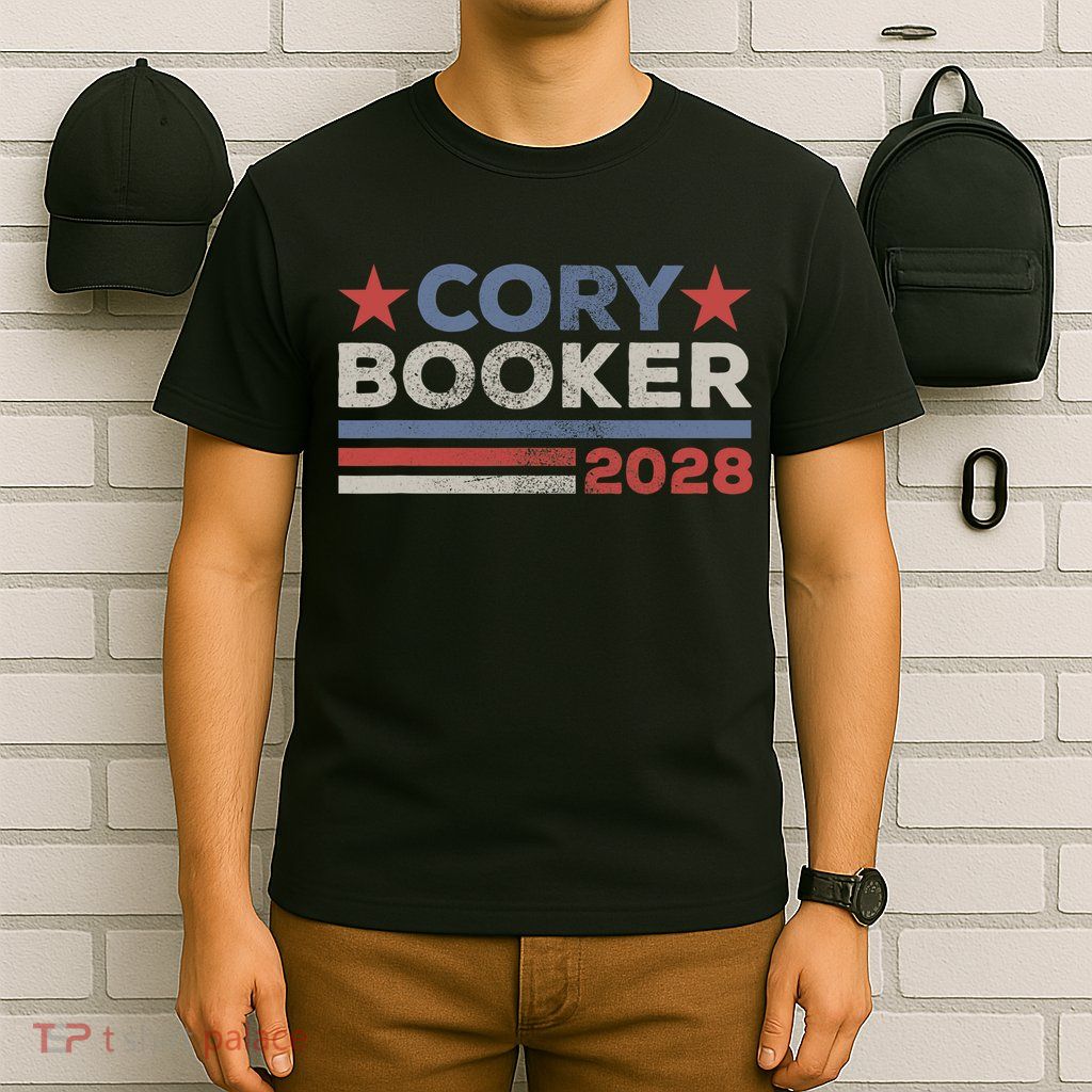 Cory Booker For President 2028 Retro Cory Booker 2028  T-Shirt