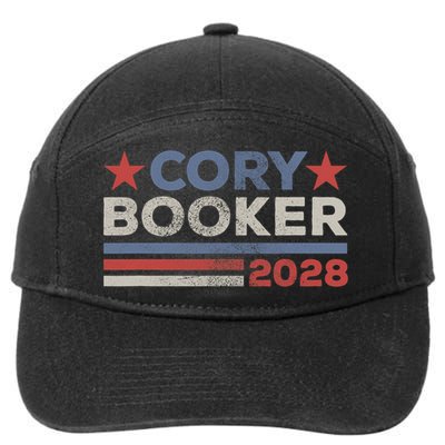 Cory Booker For President 2028 Retro Cory Booker 2028  7-Panel Snapback Hat