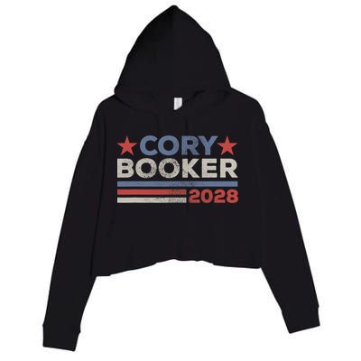 Cory Booker For President 2028 Retro Cory Booker 2028  Crop Fleece Hoodie