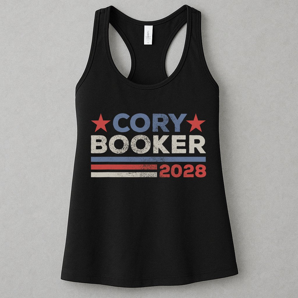 Cory Booker For President 2028 Retro Cory Booker 2028  Womens Tank Top