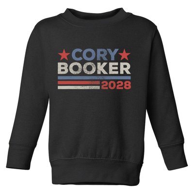 Cory Booker For President 2028 Retro Cory Booker 2028  Toddler Sweatshirt
