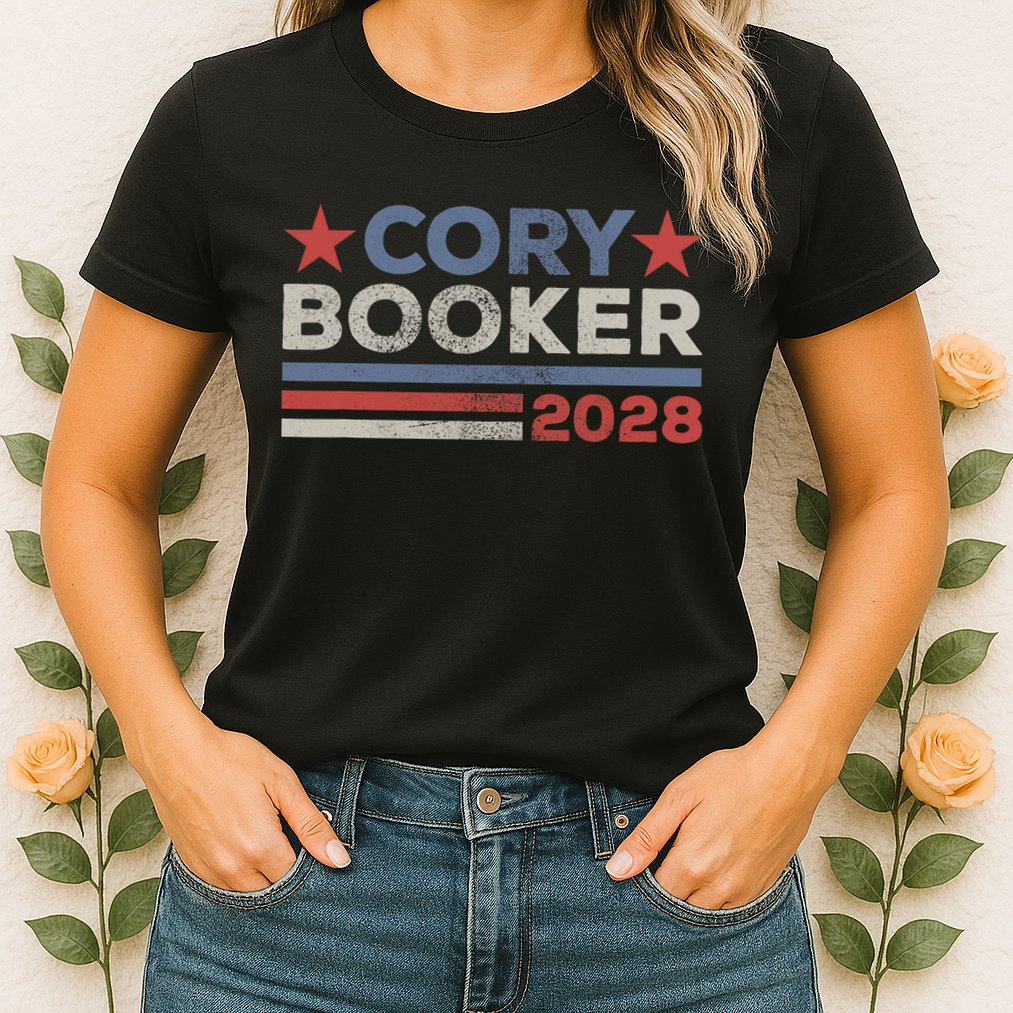 Cory Booker For President 2028 Retro Cory Booker 2028  Womens T-Shirt