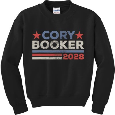 Cory Booker For President 2028 Retro Cory Booker 2028  Kids Sweatshirt