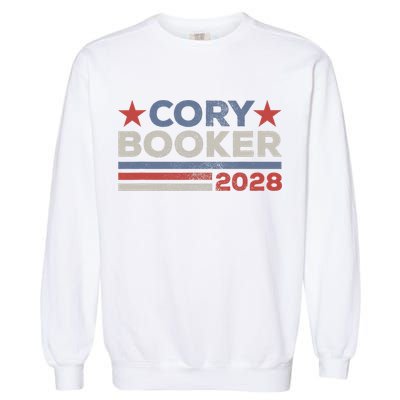 Cory Booker For President 2028 Retro Cory Booker 2028  Garment-Dyed Sweatshirt
