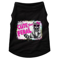 Cute But Feral Funny Colorful Raccoon With Sunglasses Meme Doggie Tank
