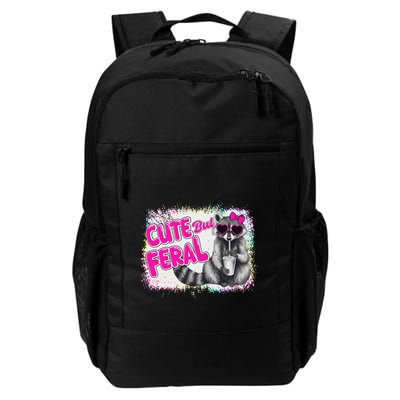 Cute But Feral Funny Colorful Raccoon With Sunglasses Meme Backpack