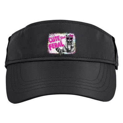 Cute But Feral Funny Colorful Raccoon With Sunglasses Meme Adult Drive Performance Visor