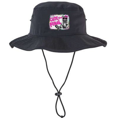 Cute But Feral Funny Colorful Raccoon With Sunglasses Meme Bucket Hat