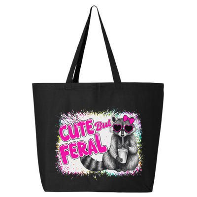 Cute But Feral Funny Colorful Raccoon With Sunglasses Meme 25L Jumbo Tote